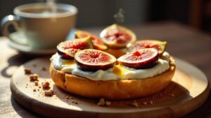 Bagel mit Ricotta und Feigen