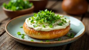 Bagel mit Schmierkäse und Kresse