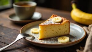 Banane und Tapioka-Kuchen