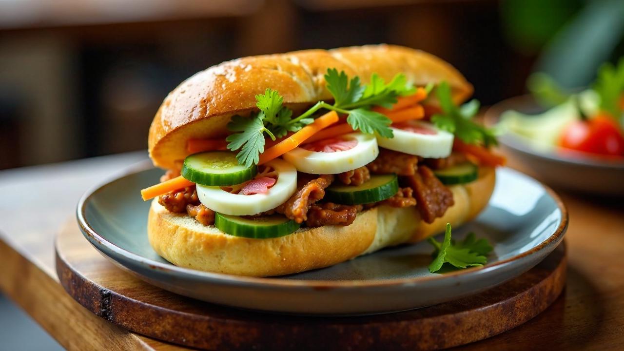 Banh Mi Heo Kho Trung (geschmortes Schweinefleisch mit Ei)