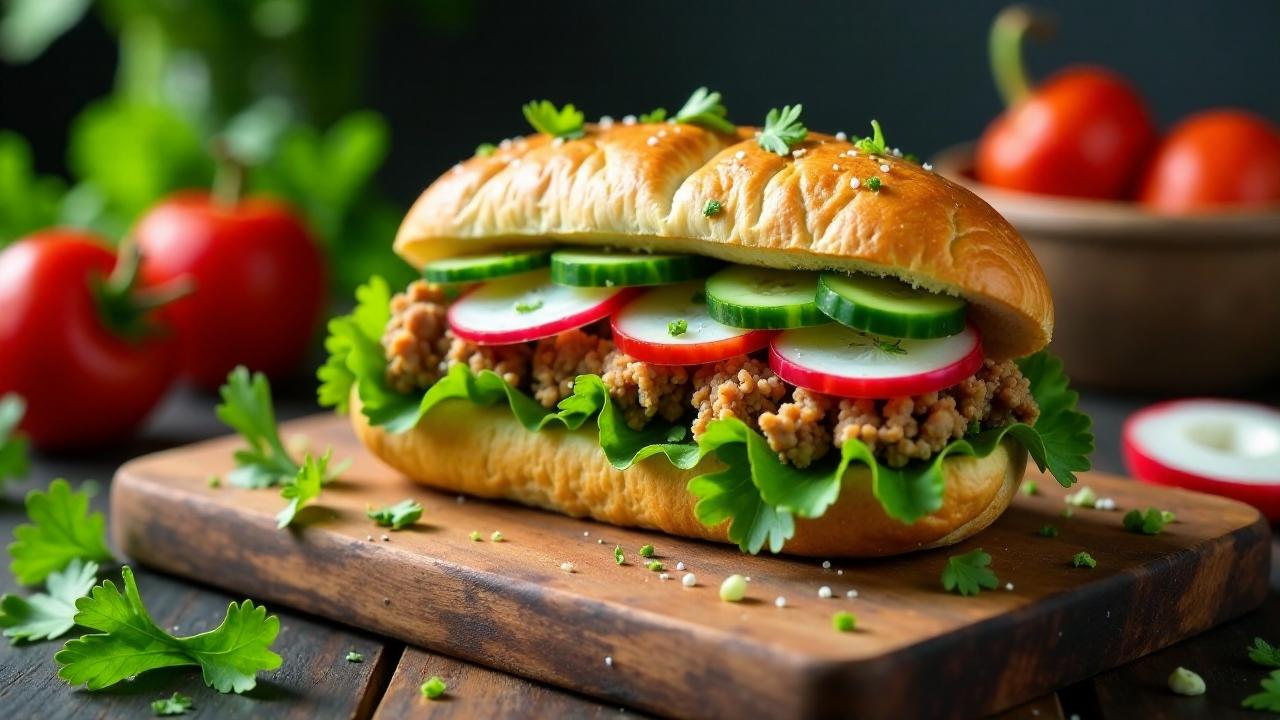 Banh Mi Nem Xao (gebratenes Hackfleisch)