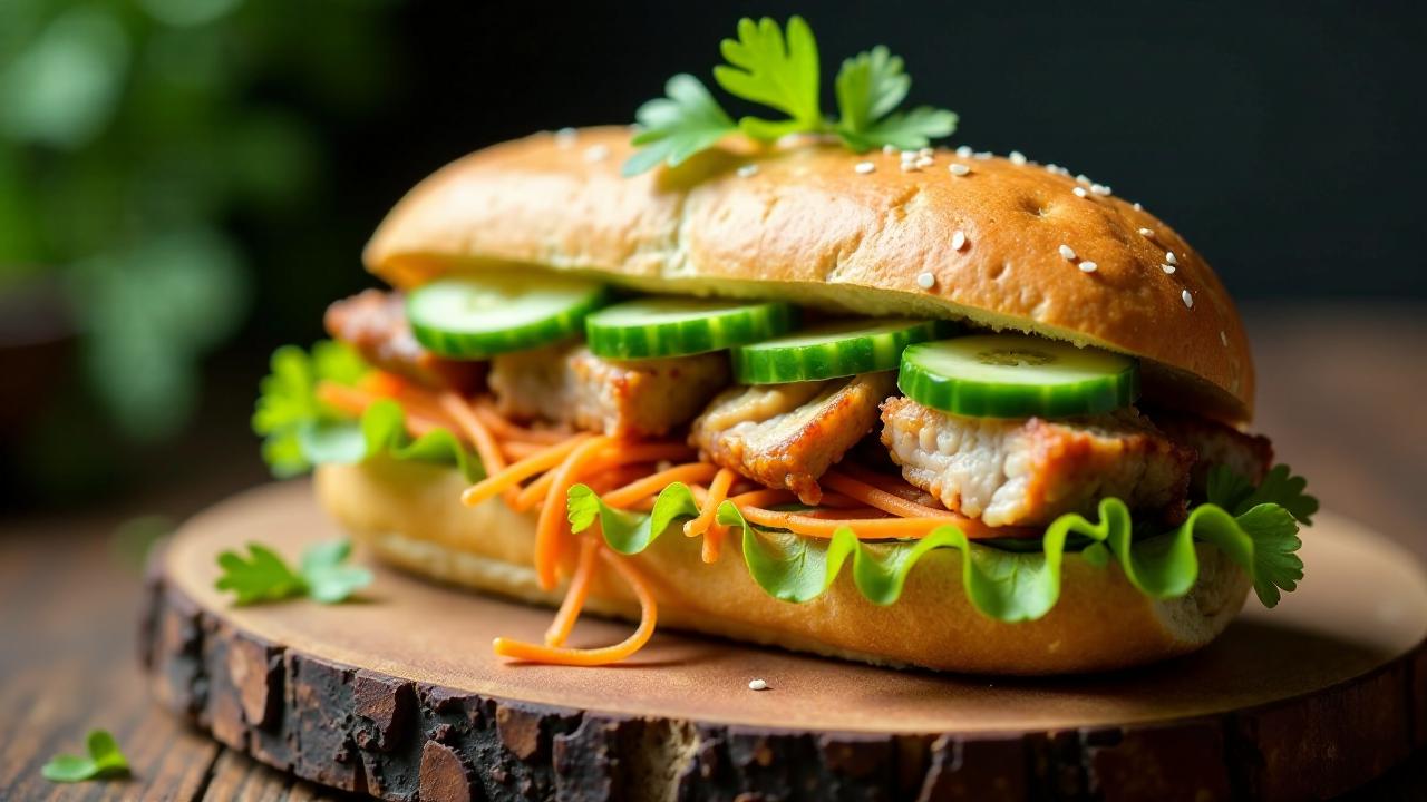 Banh Mi Thit Kho Man (gesalzenes Schweinefleisch)