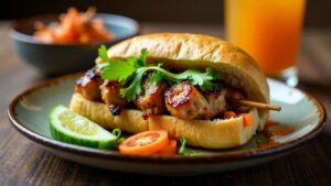 Banh Mi Thit Xien Nuong (gegrillte Fleischspieße)