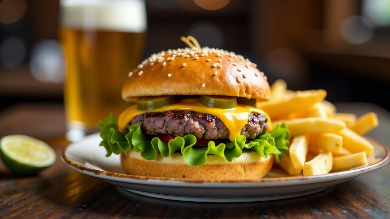 Bayern-Burger mit Käse und Biermarinade