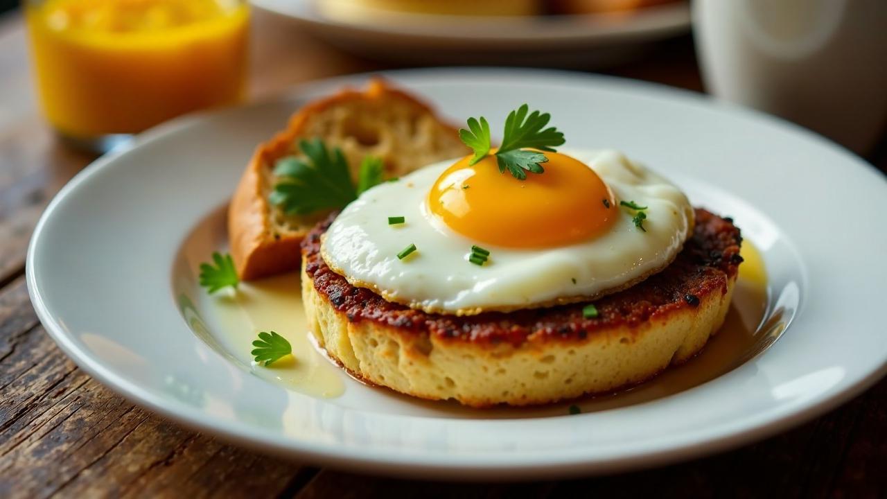 Bayrischer Frühstücksleberkäse mit Ei