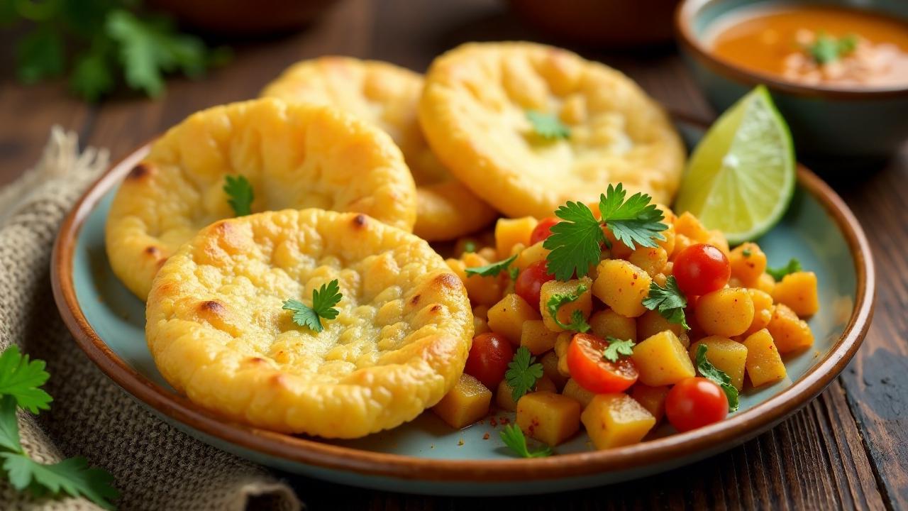 Bedmi Puri with Aloo Sabzi – Frittierte Puri mit würzigem Kartoffelgemüse