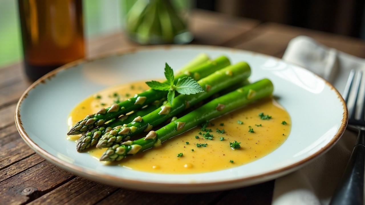 Belgische Grünspargel mit Gravy