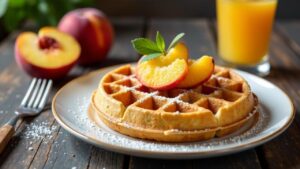 Belgische Pfirsich-Waffel