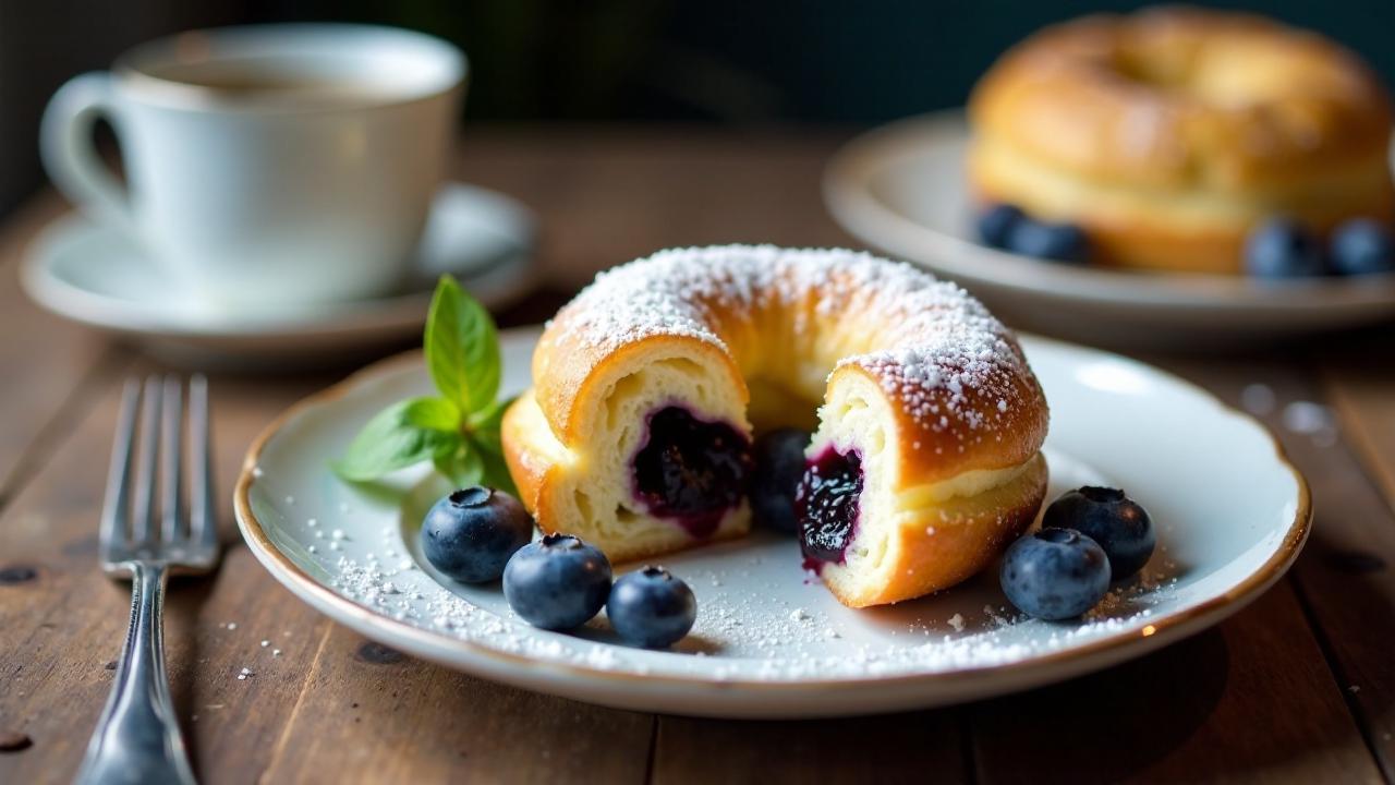 Berliner Pfannkuchen mit Blaubeer-Cheese-Filling