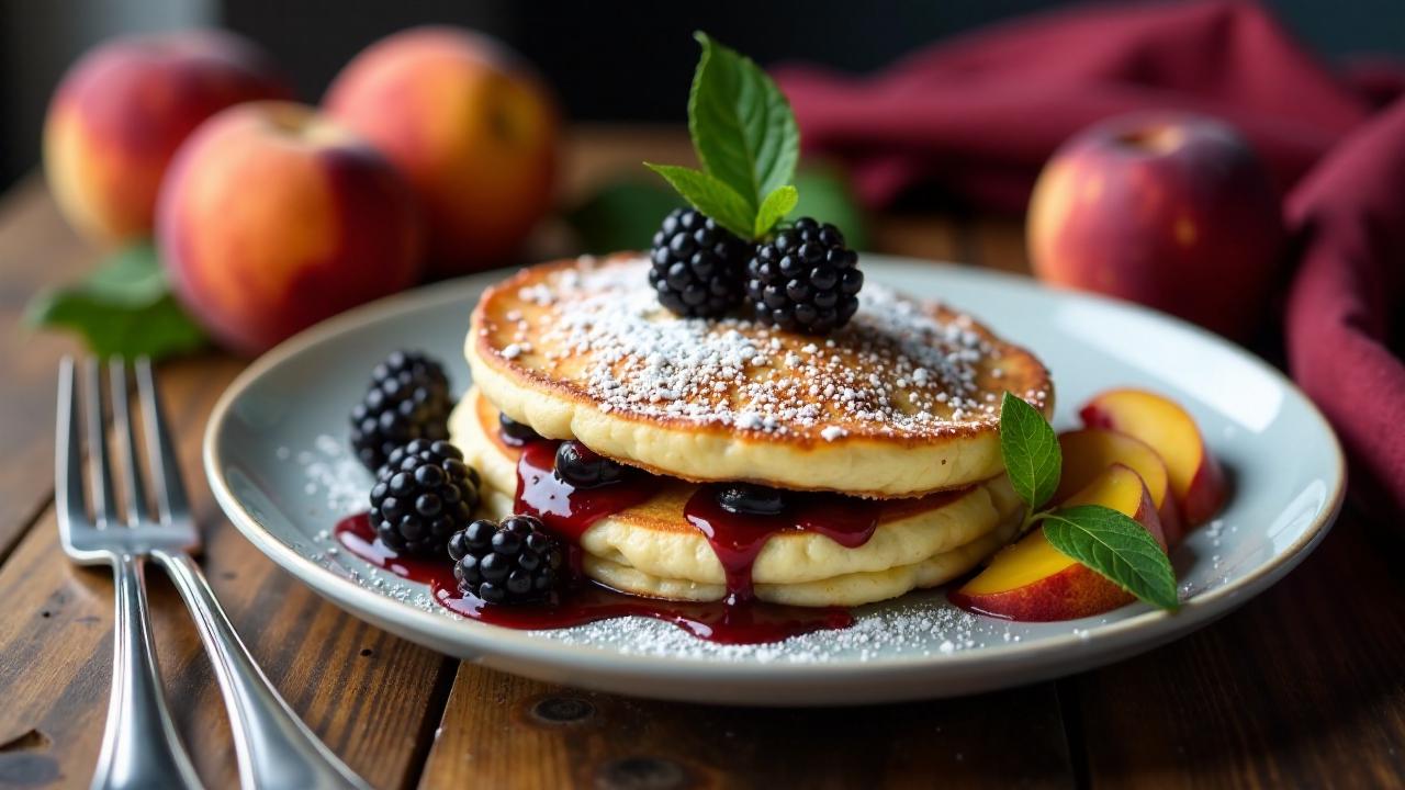 Berliner Pfannkuchen mit Brombeer-Pfirsich-Füllung