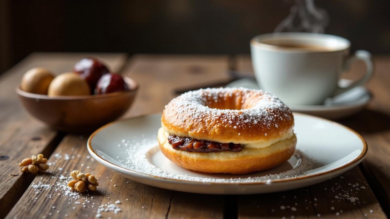 Berliner Pfannkuchen mit Dattel-Walnuss-Füllung