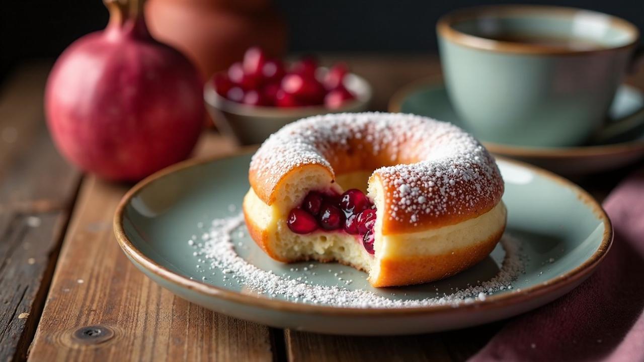 Berliner Pfannkuchen mit Granatapfelmarmelade