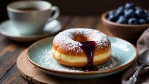 Berliner Pfannkuchen mit Heidelbeermarmelade