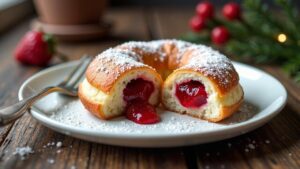 Berliner Pfannkuchen mit Hibiskus-Himbeer-Gelee