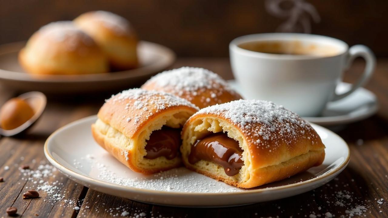 Berliner Pfannkuchen mit Karamell-Schoko-Füllung