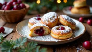 Berliner Pfannkuchen mit Kirschen-Spekulatius