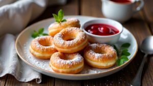 Berliner Pfannkuchen mit Kirschenmarmelade