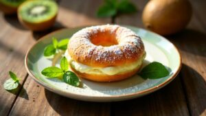 Berliner Pfannkuchen mit Kiwi-Minz-Gelee