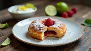 Berliner Pfannkuchen mit Limetten-Joghurt