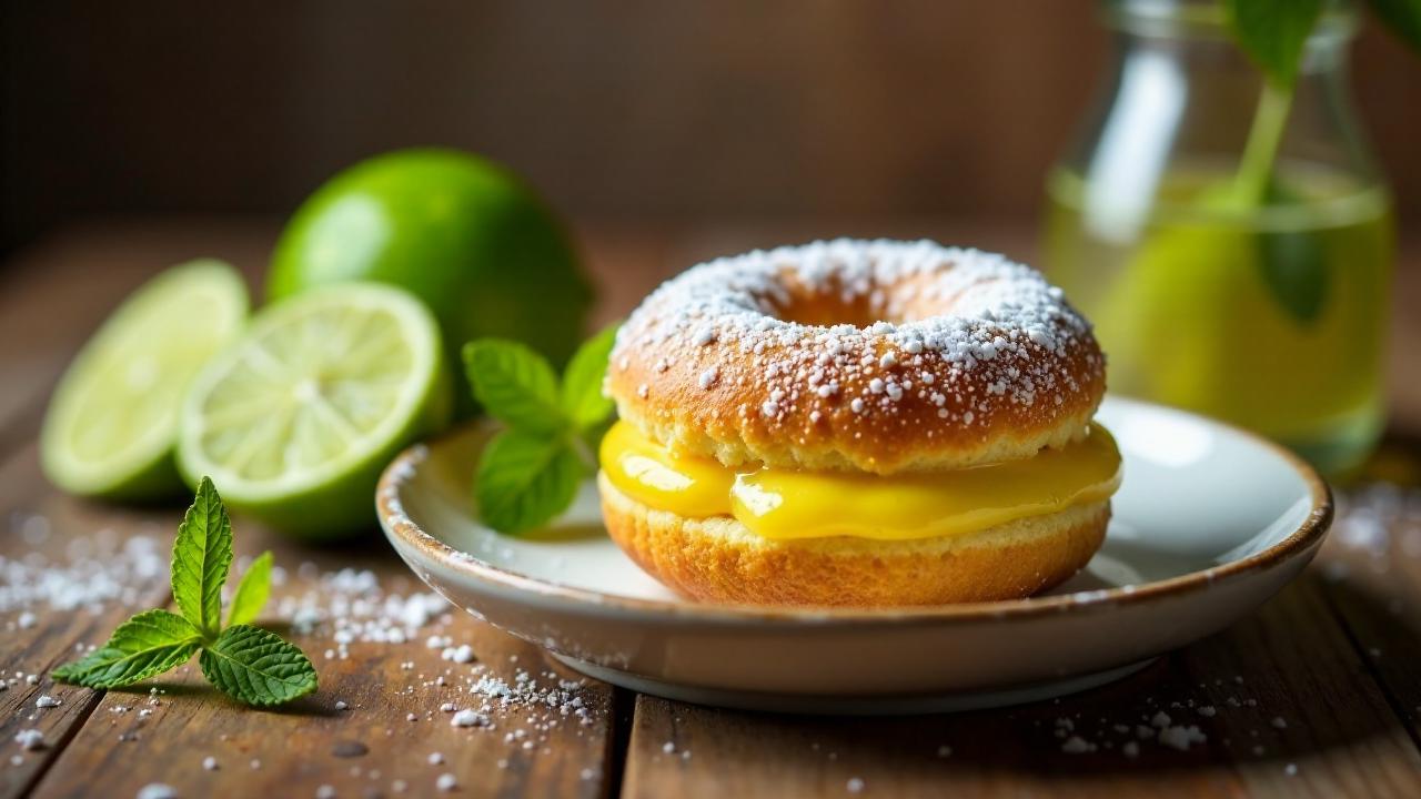 Berliner Pfannkuchen mit Limettenfüllung