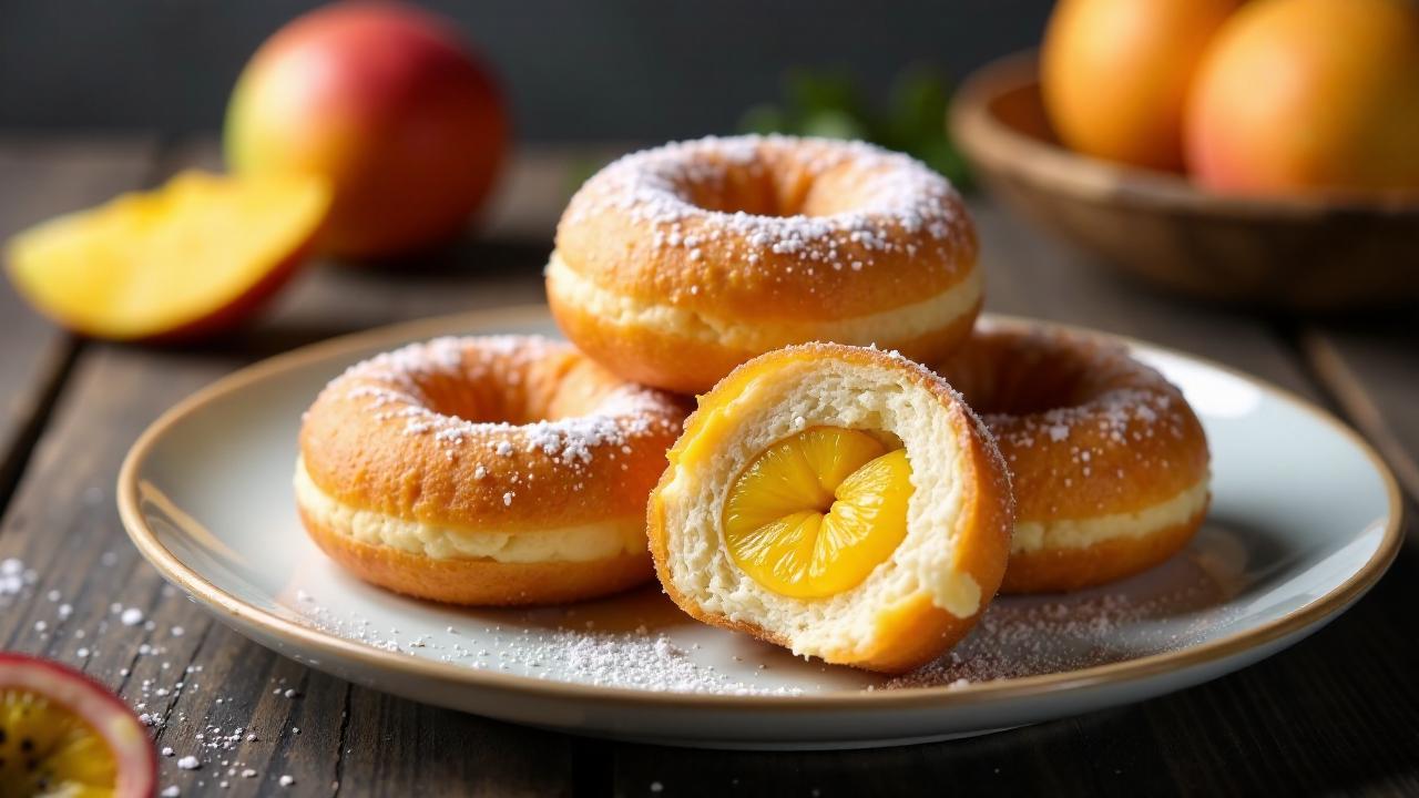 Berliner Pfannkuchen mit Mango-Maracuja-Füllung