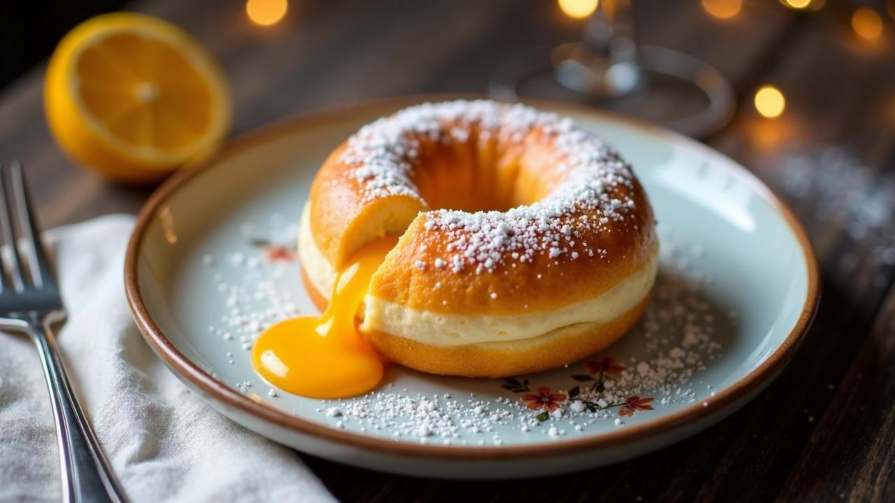 Berliner Pfannkuchen mit Mango-Safran-Gelee