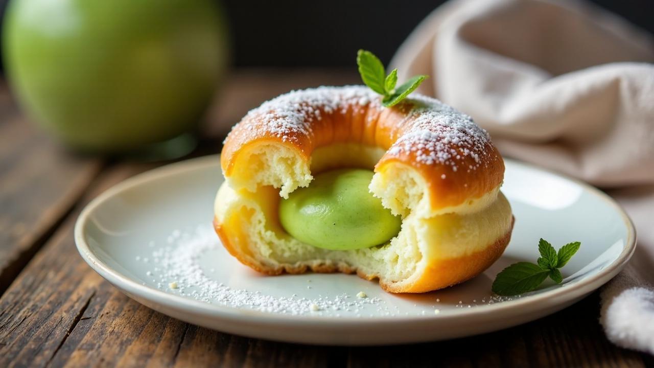 Berliner Pfannkuchen mit Matcha-Kokos-Creme