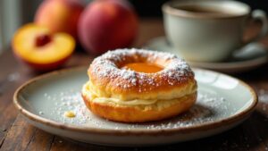 Berliner Pfannkuchen mit Pfirsichmarmelade