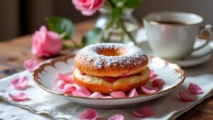 Berliner Pfannkuchen mit Rosenmarmelade