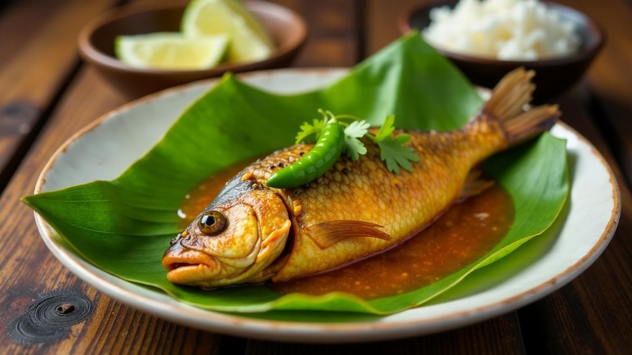 Bhetki Macher Paturi (Bhetki-Fisch in Bananenblättern)