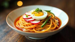 Bibim Naengmyeon - Kalte, gewürzte Nudeln