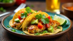 **Bier und Limetten-Hühnchen-Tacos**