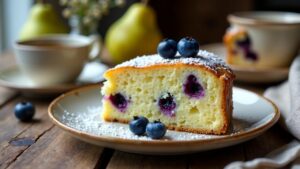 Birne-Blaubeer-Kuchen