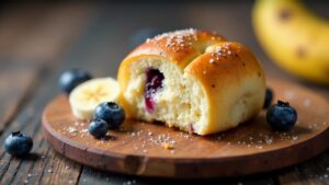 Blaubeer-Banane-Milchbrötchen