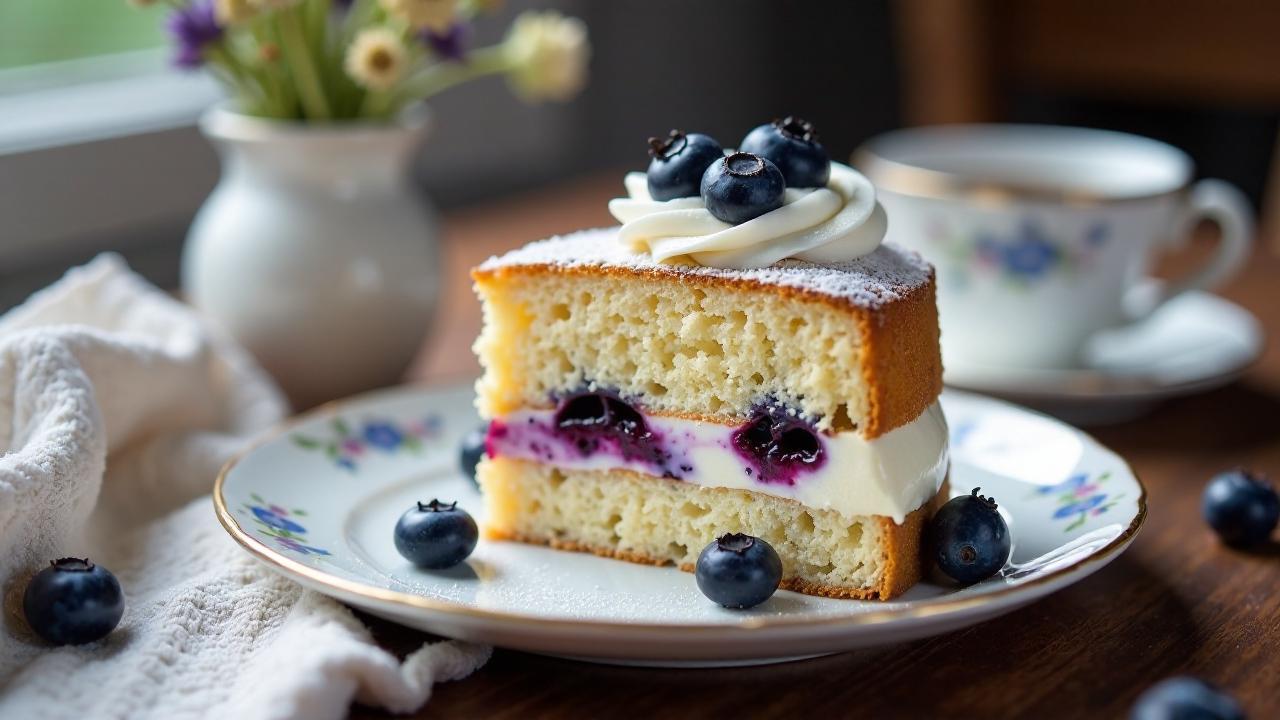 Blaubeer-Biskuitkuchen