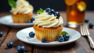 Blaubeer-Vanille-Cupcakes