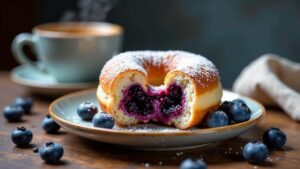 Blaubeerfüllung-Donut