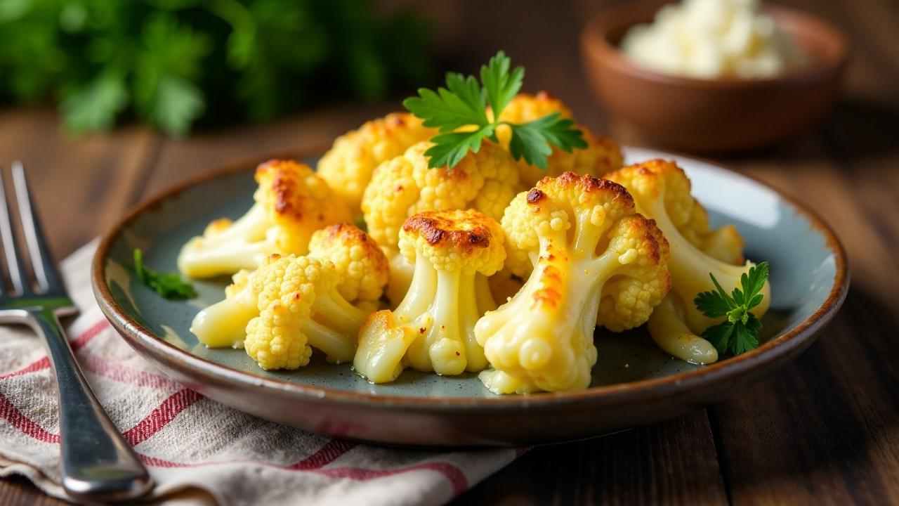 Blumenkohl in Käse gebacken