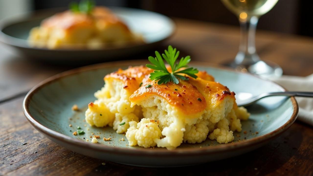 Blumenkohlgratin mit Räucherfisch