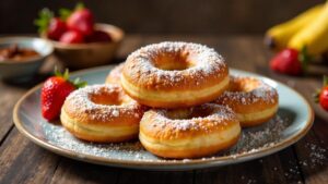 Bohnenkrapfen mit Bananen