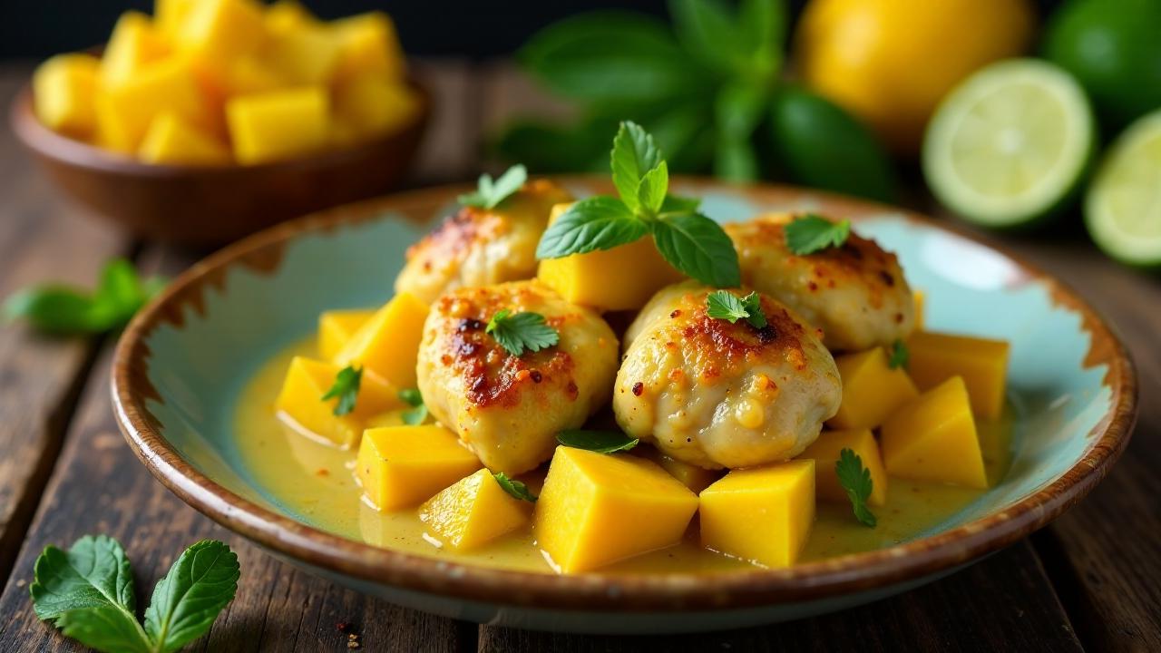 Bougna Mango und Hühnerfleisch