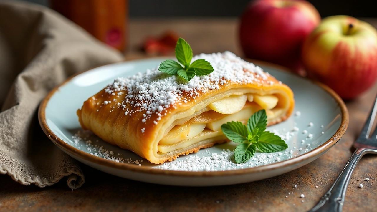 Bratapfel-Mohnstrudel