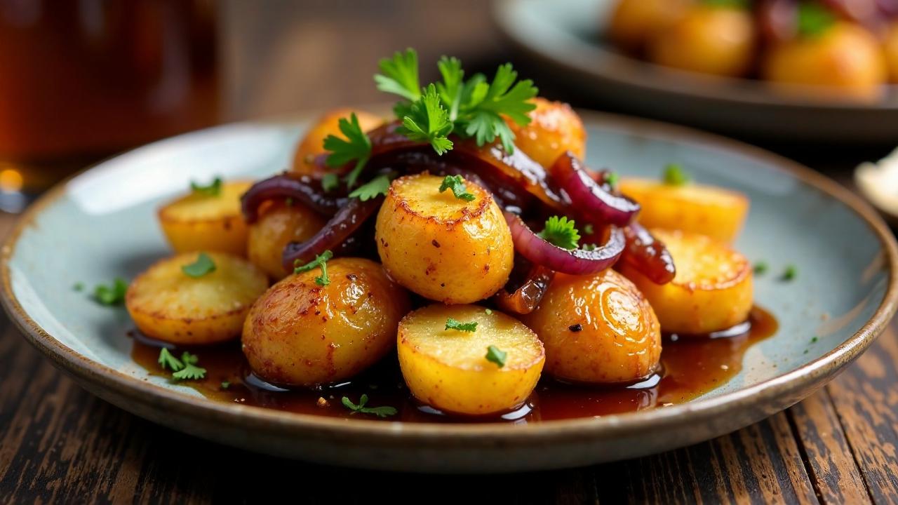 Bratkartoffeln mit Balsamico-Zwiebeln