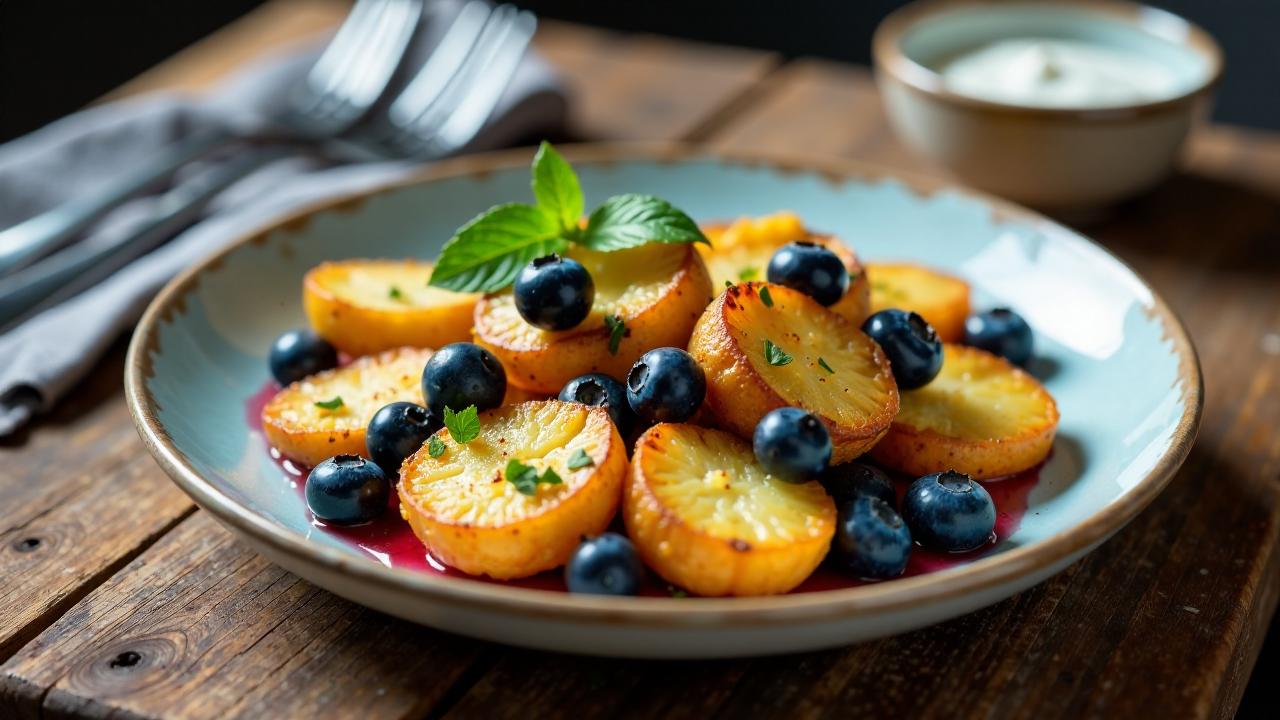 Bratkartoffeln mit Heidelbeeren