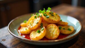 Bratkartoffeln mit Ketchup und Mayo