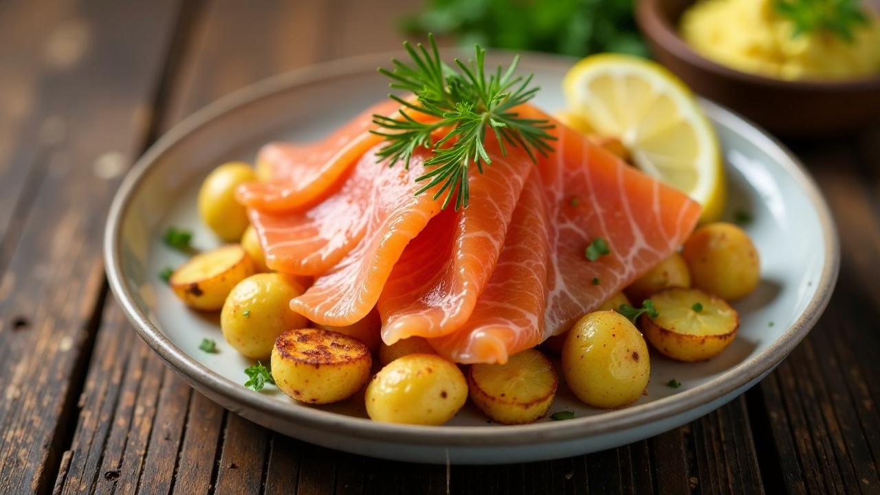 Bratkartoffeln mit Räucherlachs