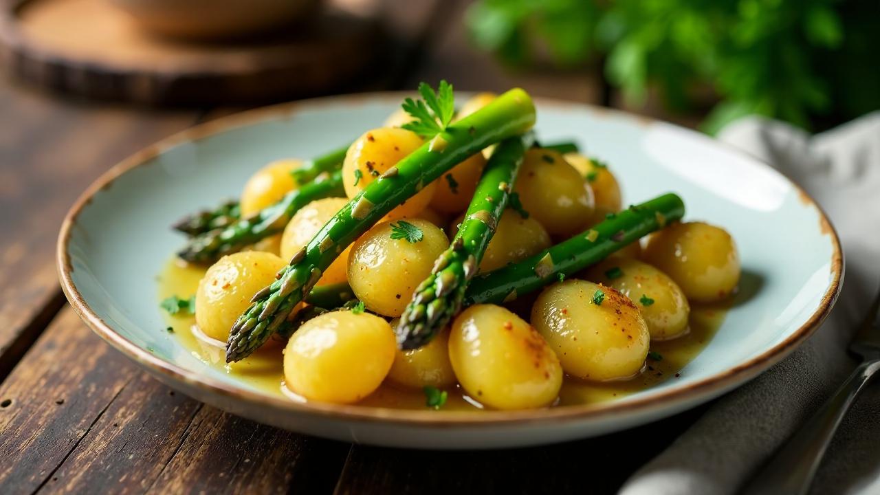 Bratkartoffeln mit Spargel