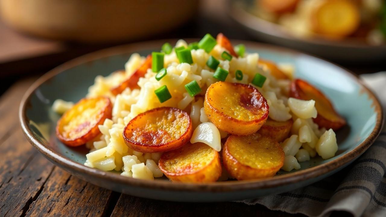 Bratkartoffeln mit Speck und Sauerkraut