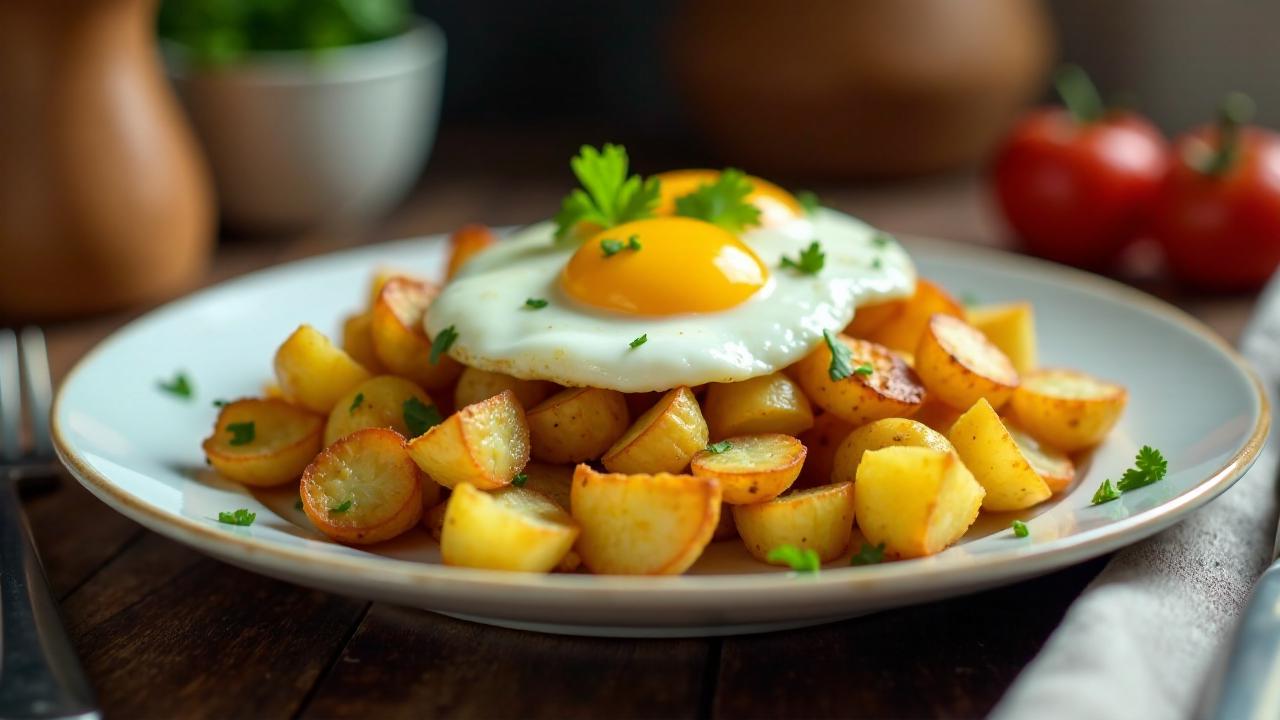 Bratkartoffeln mit Spiegeleiern