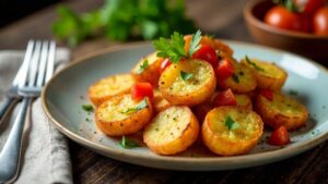 Bratkartoffeln mit Tomatenwürfeln